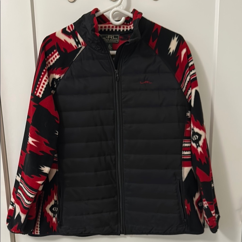Ralph Lauren quilted/fleece Black and Red Patterned Jacket